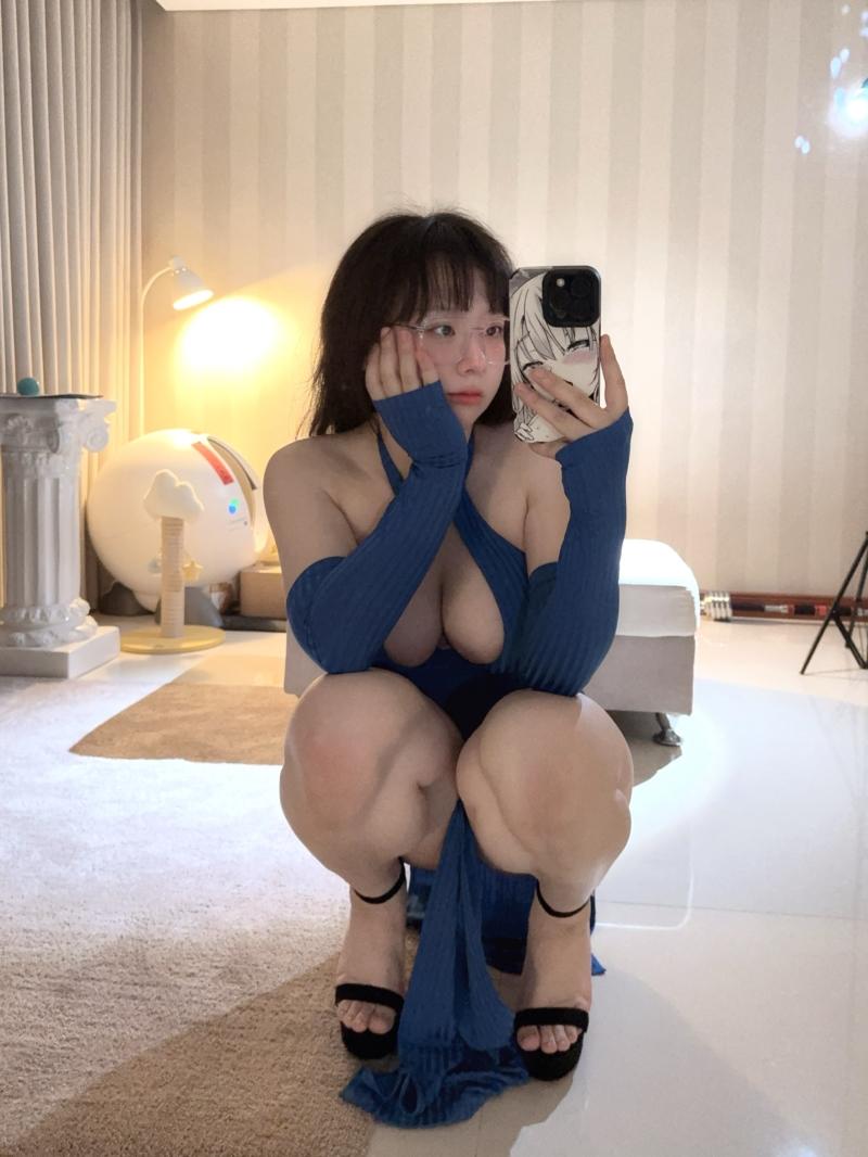 皮皮奶可可爱了作品蓝色旗袍【17P-1V-60MB】