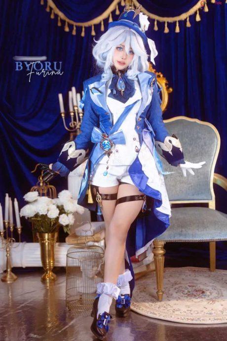 Byoru芙宁娜COS：完美演绎枫丹水国女神的神韵之美