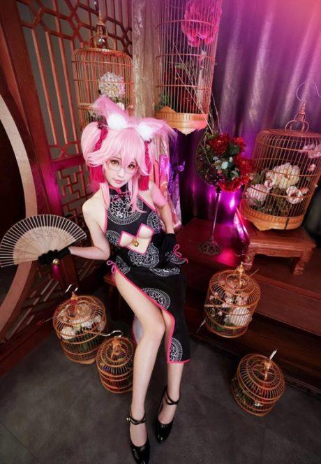 ElyEE子玉藻前COS：最撩人九尾狐妖现世，魅力难挡！