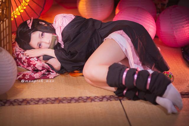 Mon夢_monpink祢豆子COS：诠释鬼之少女的甜美温柔