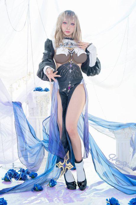 原神雨波_HaneAmeCOS：诠释阿波尼亚的性感与神秘魅力