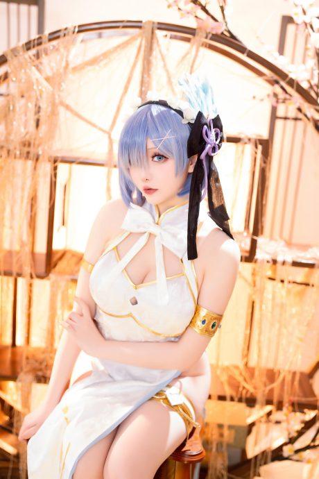 星之迟迟旗袍蕾姆COS：来自异世界生活的性感与优雅