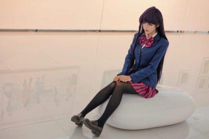 桜桃喵古见硝子COS：完美再现沉默美眉的魔法魅力