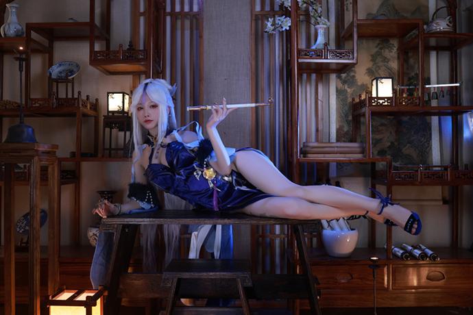 水淼aqua凝光cos图集可与原神雷电将军比肩