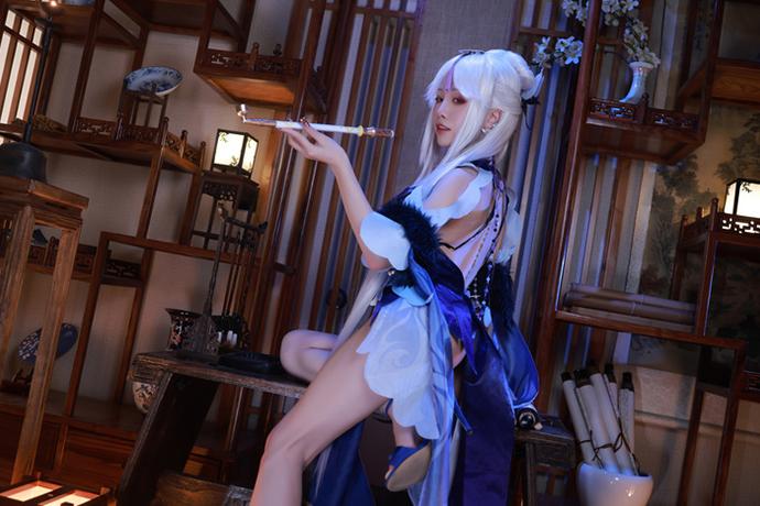 水淼aqua凝光cos图集可与原神雷电将军比肩