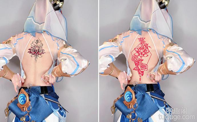 水淼aqua妮露cos惊艳登场，原神祖拜尔剧场之星霸气纹身争锋！