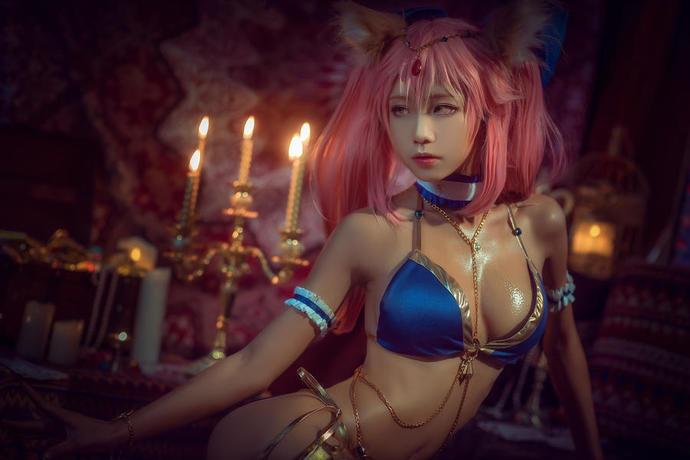水淼aqua玉藻前阿拉伯舞娘cosplay图片欣赏