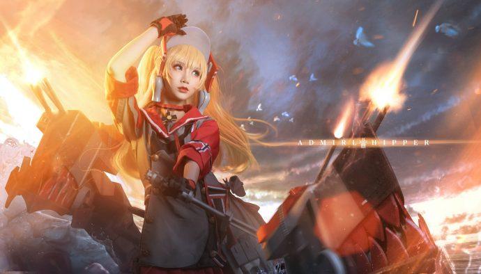 碧蓝航线面饼仙儿COS：展现希佩尔海军上将的军火级美貌