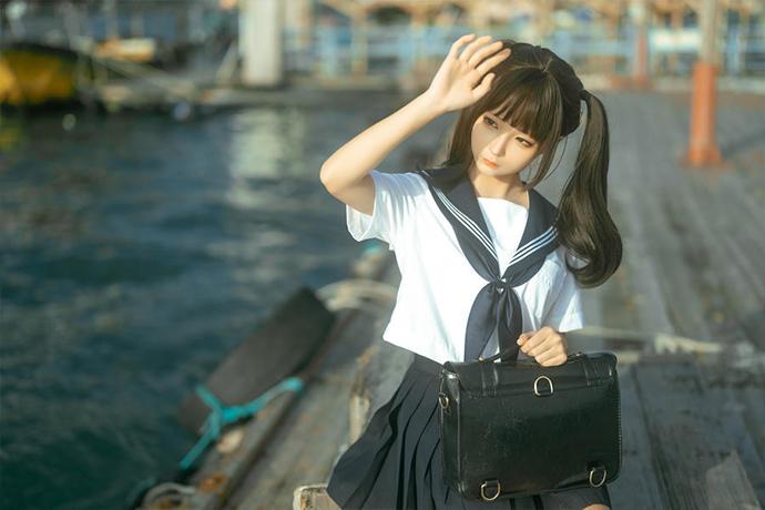 蠢沫沫海风cos作品用JK诠释活力四射的青春