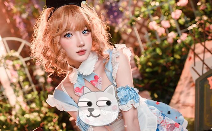 阿包也是兔娘爱丽丝梦游仙境cos图片包，樱桃装饰美味诱人