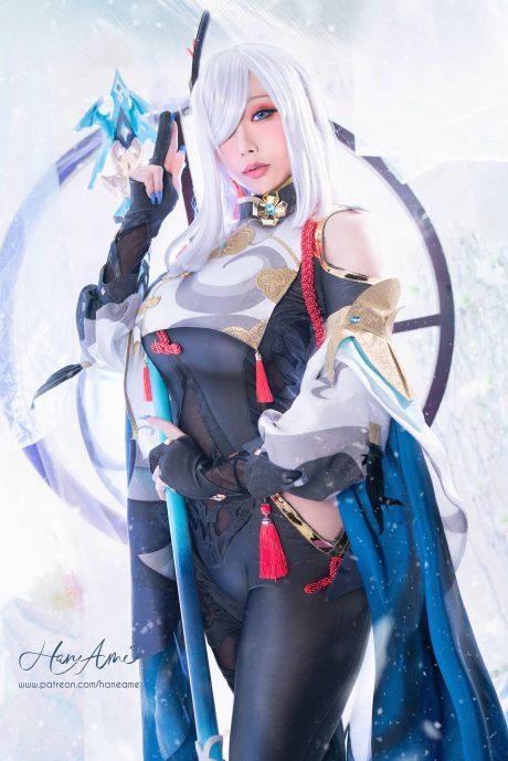 雨波_HaneAme申鹤COS：凡尘中的仙姿，红绳缚心的诱惑