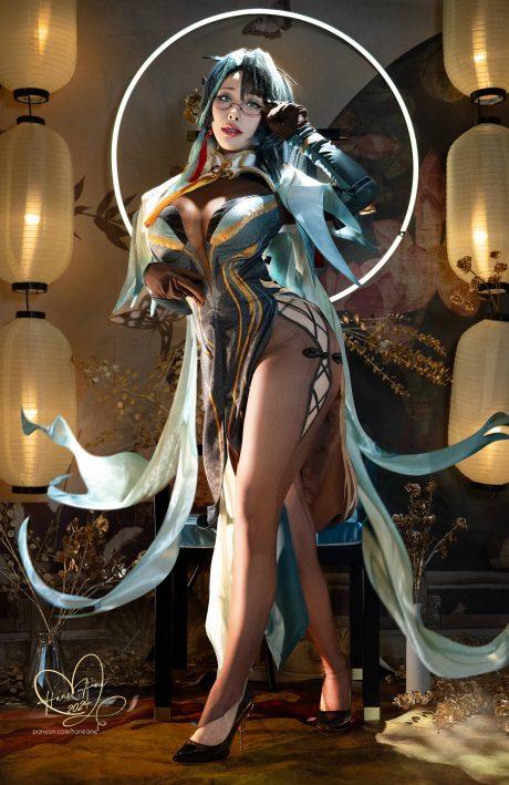 雨波_HaneAme闲云COS：演绎原神仙子的仙气与性感