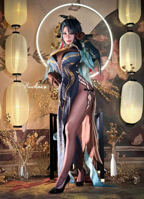 雨波_HaneAme闲云COS：演绎原神仙子的仙气与性感