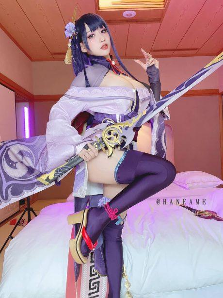 雨波_HaneAme雷电将军COS：再现原神稻妻的性感与威严