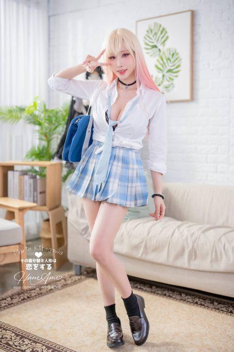 青春活力与甜美：雨波_HaneAmeCOS喜多川海梦魅力四射