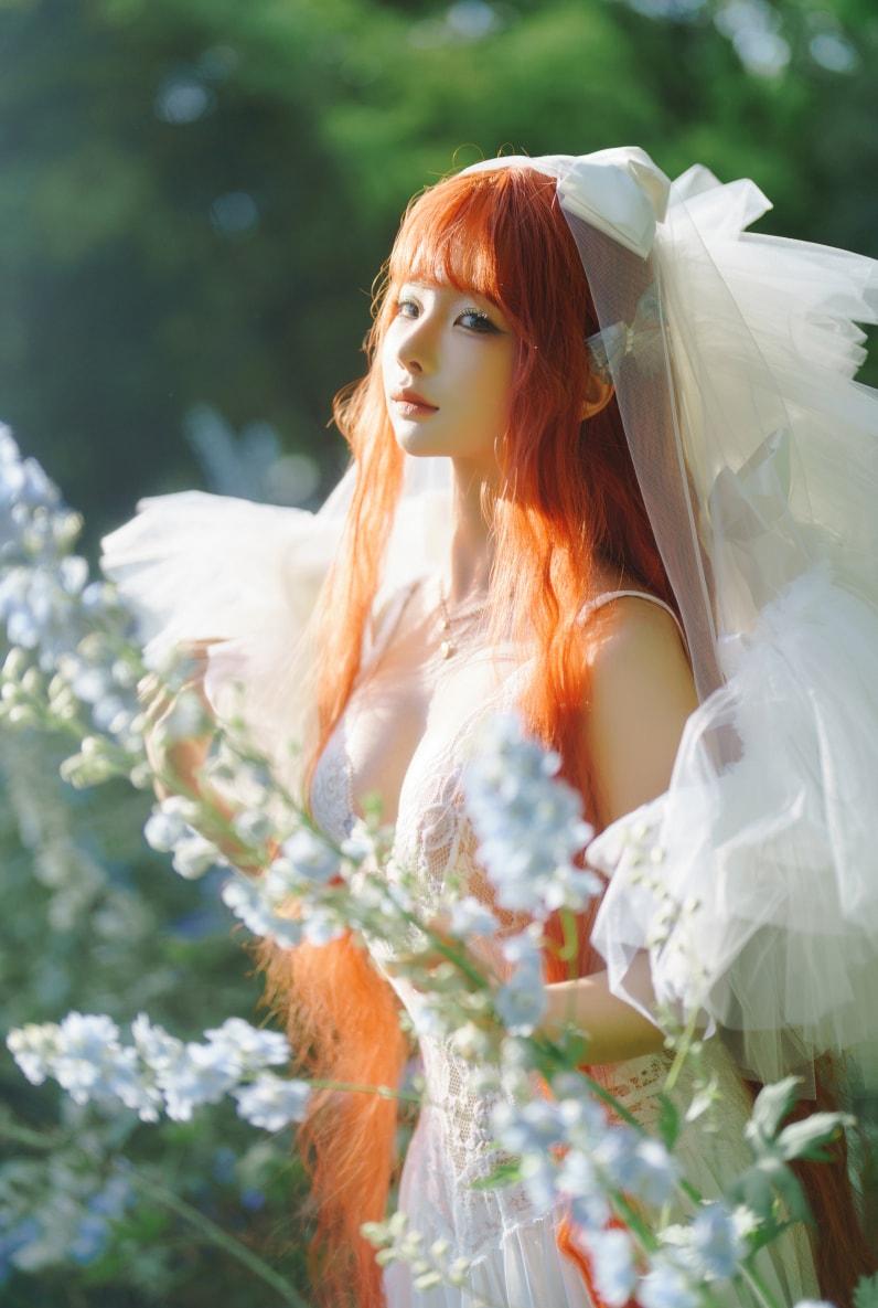 蠢沫沫#花丛婚纱