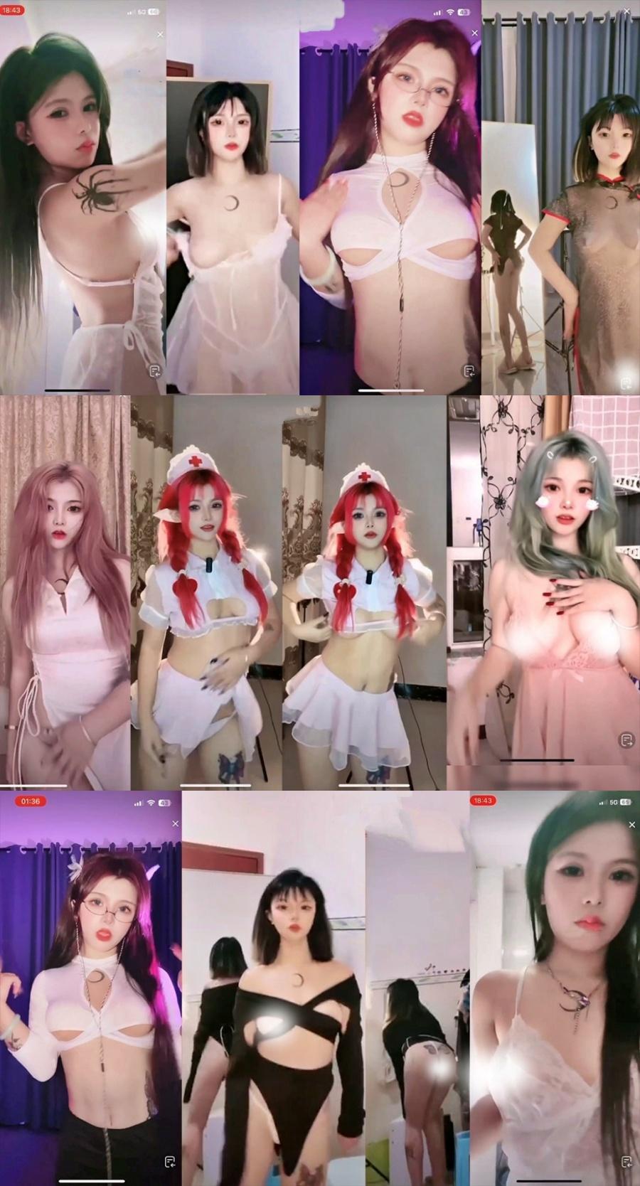 【抖音主播】 前妻 直播大尺度走光整活跳舞 丁字距汝 半球抖抖抖！(11V3.8G27分)