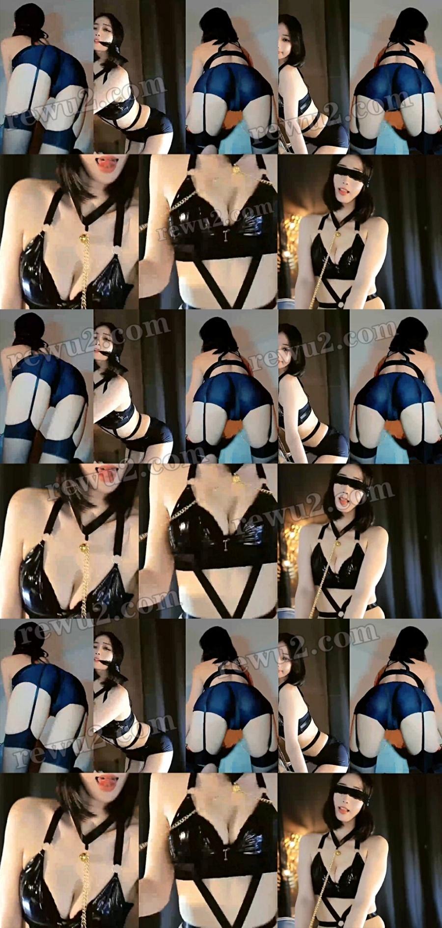 虎牙主播 刘钞钞 付费定制舞蹈 连体吊带低熊狗链 (1V3分)