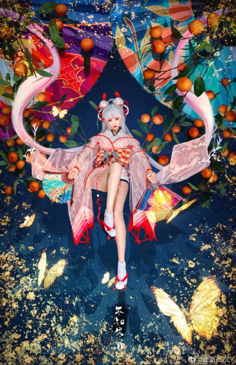 走路摇ZLY不知火COS：演绎阴阳师性感妖姬的魅惑与神秘