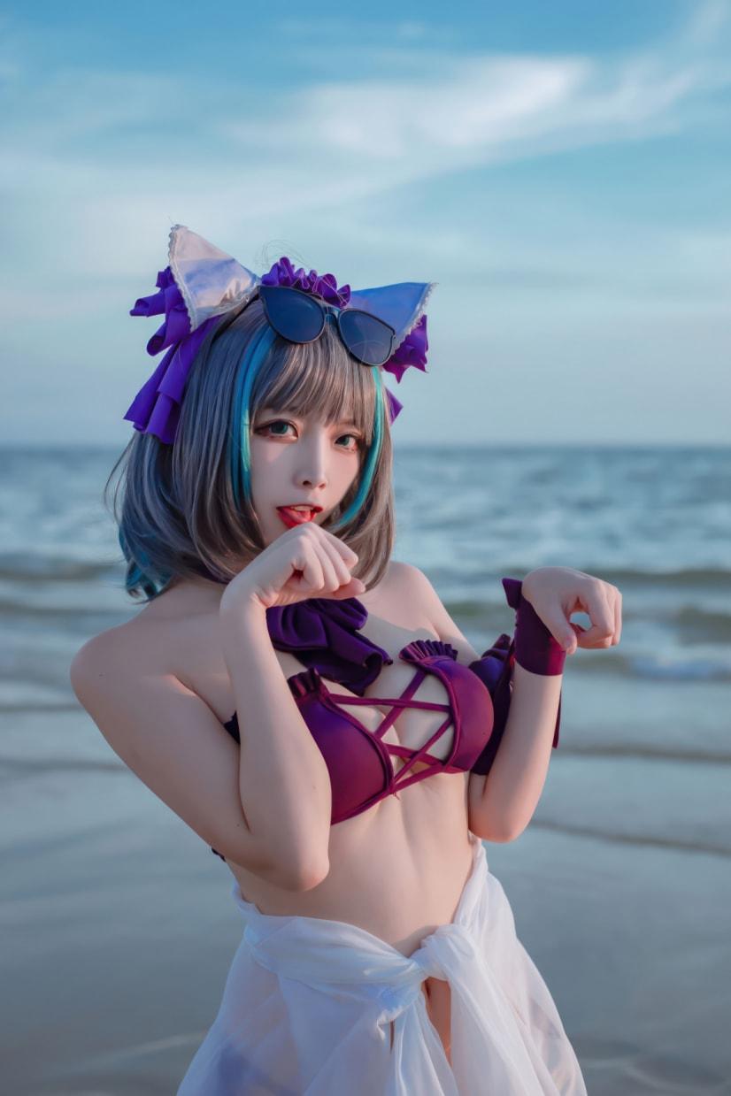 二佐Nisa – 碧蓝航线-柴郡泳装