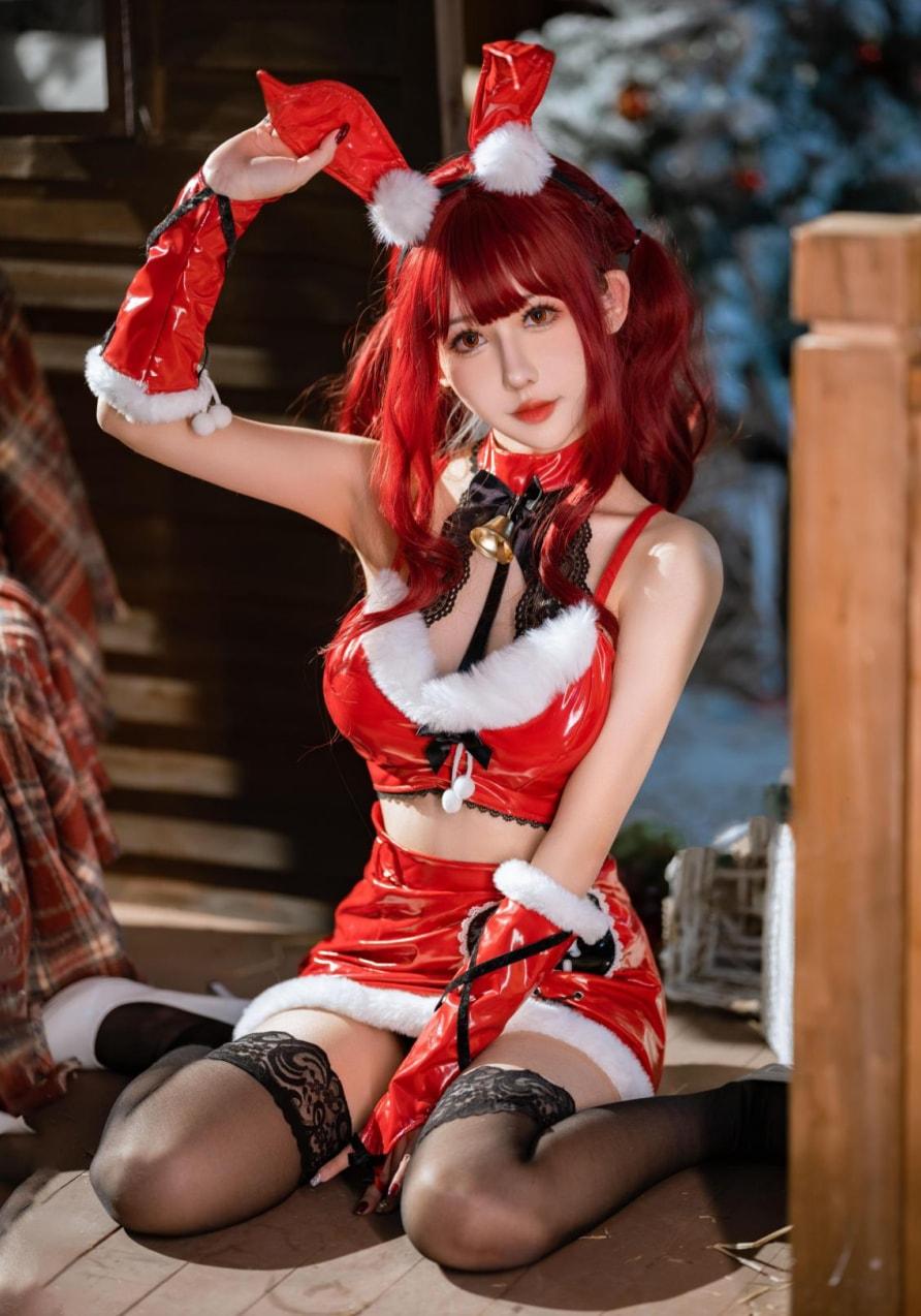 仙女月 红色圣诞兔