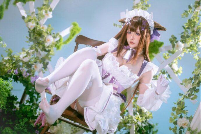 星之迟迟樫野COS：演绎碧蓝航线温柔牛牛治愈系女仆装扮