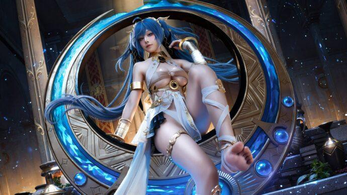 蓝白金的华彩交响：水淼aqua打造的高还原度尤诺COS之美