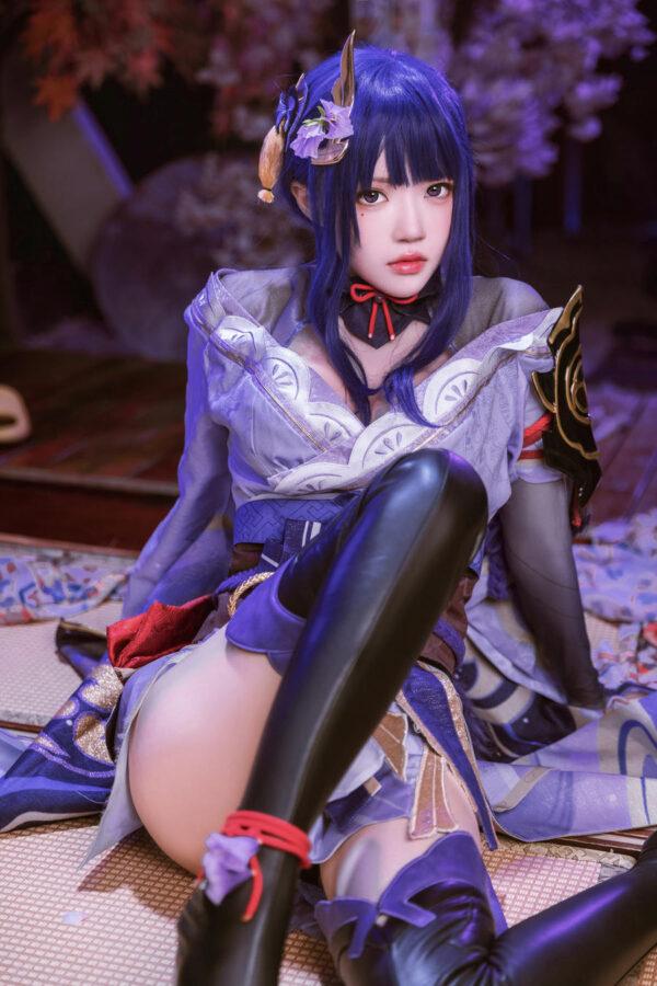 桜桃喵雷电将军COS赏析|高还原度雷电将军的神性与威仪呈现