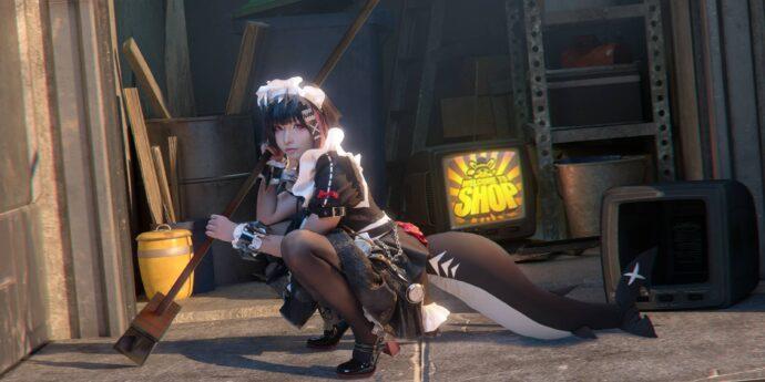 yuuhui玉汇艾莲乔COS：冰晶战场中鲨鱼系女仆视觉张力拉满