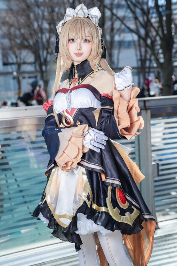 夢乃音Suzu桑多涅COS：演绎原神方丹风礼服下的优雅魅力