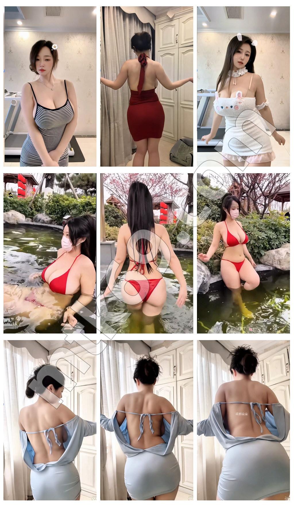 抖音成都朵朵 80万粉丝网红主播 H杯巨乳真空诱惑 [6V/175MB]