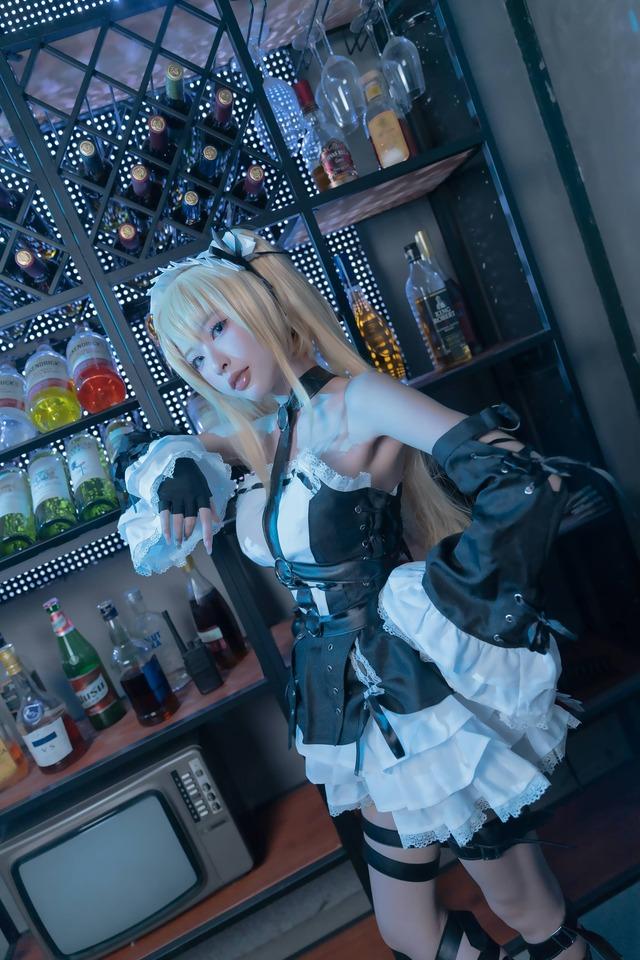 格斗少女的反差魅力！清水由乃COS玛丽萝丝经典哥特女仆装