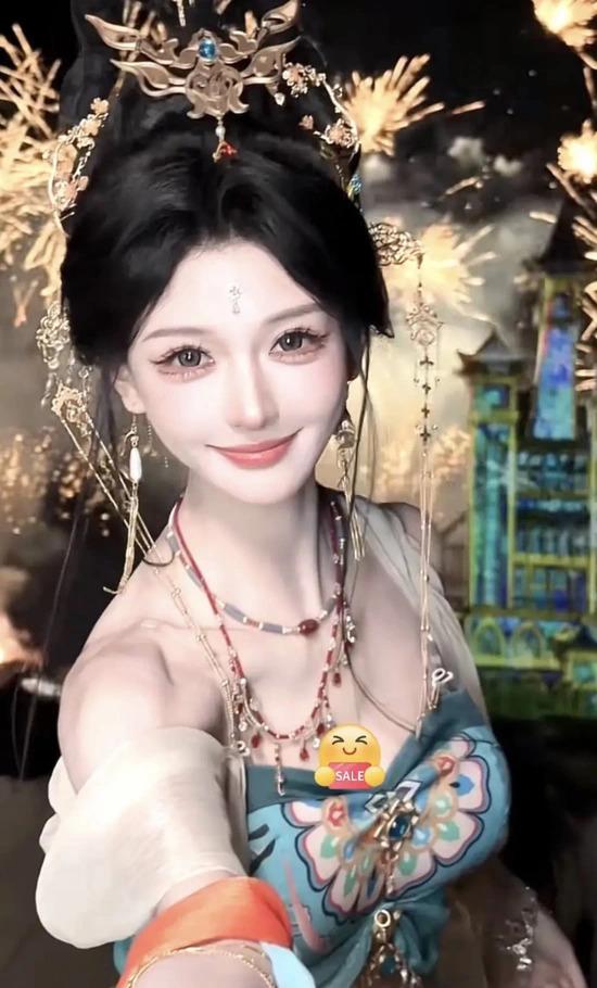 王者荣耀杨贵妃COS：萧悦悦华丽古风服饰演绎飞天仙子气质