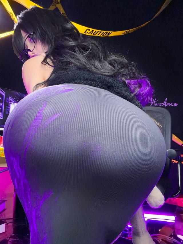 雨波_HaneAme蕾贝尔COS：黑框眼镜赛博警戒区的反差魅力