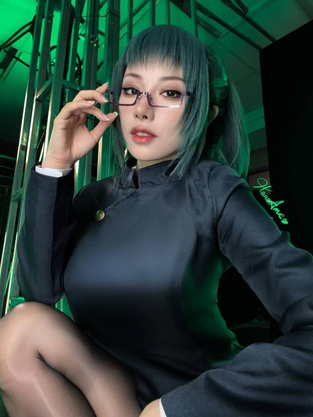 雨波HaneAme咒术回战cos：禅院真希高专制服拉满战斗氛围