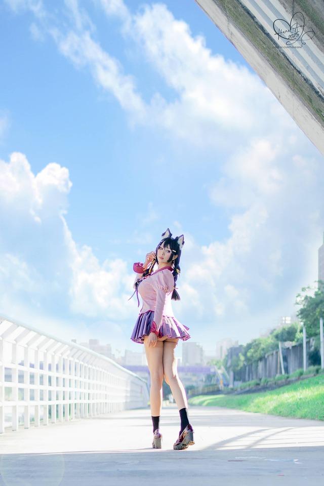 雨波HaneAme战场原黑仪COS：清冷少女感与角色气场的融合