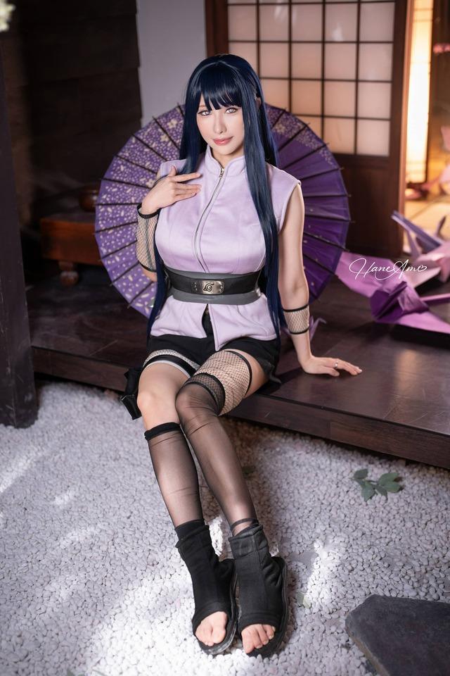 雨波HaneAme日向雏田COS：演绎紫色忍者装演绎温柔坚定