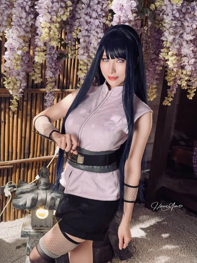 雨波HaneAme日向雏田COS：演绎紫色忍者装演绎温柔坚定