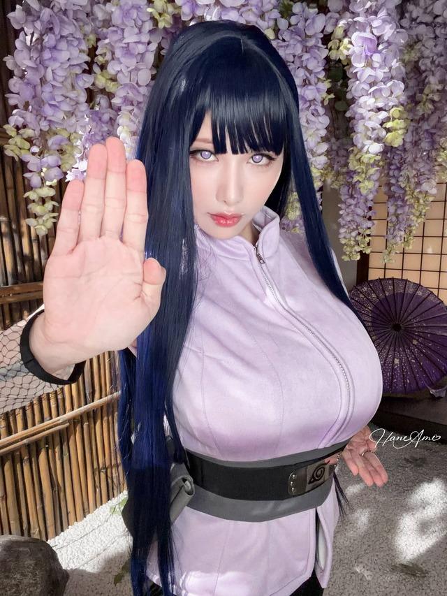 雨波HaneAme日向雏田COS：演绎紫色忍者装演绎温柔坚定