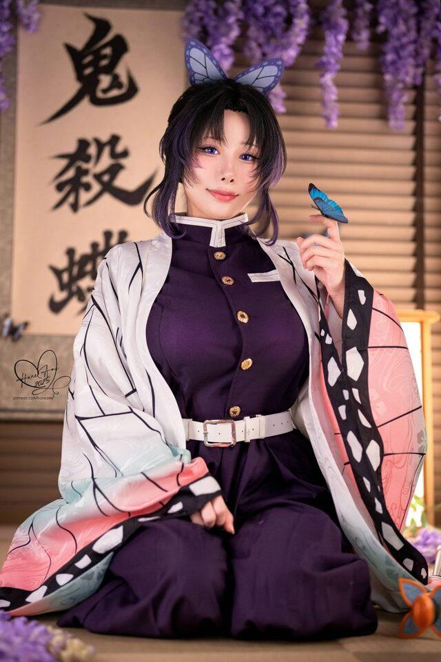 鬼灭之刃蝴蝶忍COS｜雨波HaneAme诠释温柔冷静的角色魅力